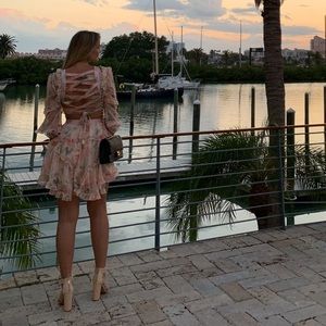 Flowery summer dress XS